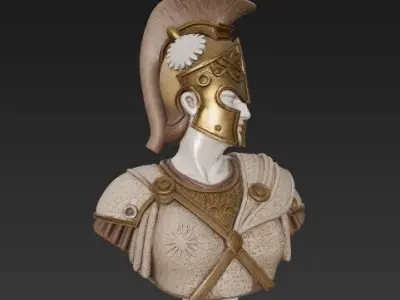 King Leonidas Bust  Ancient Spartan Hero 3D model
