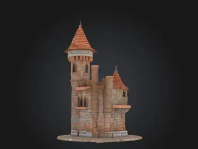 Medieval Defense Stone Tower STL OBJ 3D model
