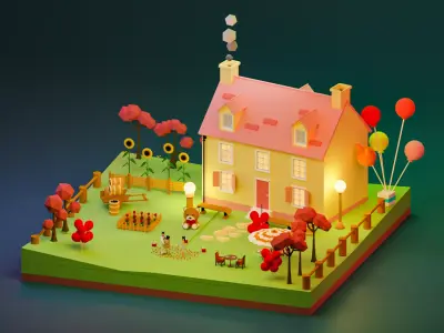 Valentines Day confession scene Free 3D model