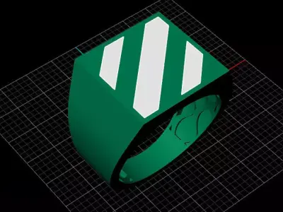 Mens Black Enamel Geometric 16 mm Signet  Ring 11 3D print model