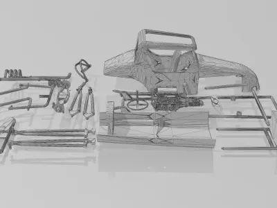 Super modified dirt track racer ready to print 3D print model