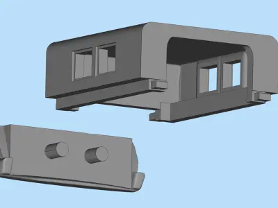 Camper shell and Grille Vintage 1968 Series 6 PickUp Red Truck  3D print model