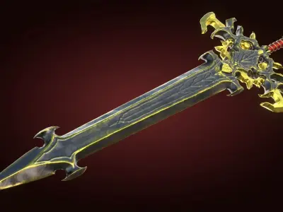 Fantasy Sword Lion Game Ready Unreal Engine Unity Low-poly 3D model