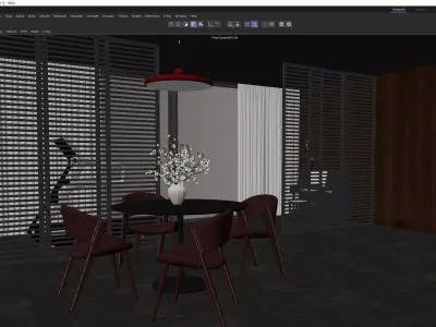 Modern Luxury Open-Plan Penthouse Living Area 3D model