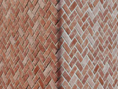 Brick-Diagonal-4Color 4k Texture
