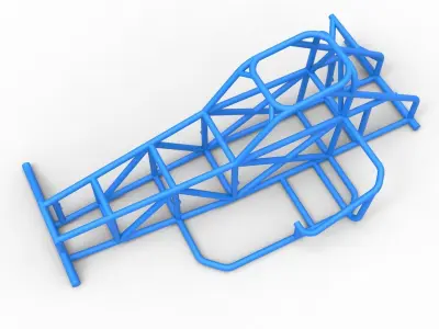 Frame of Supermodified front engine race car V2 Scale 1 to 25 3D print model