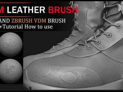 Leather Vdm Brush-46 Vdm-Alpha-Blender And Zbrush Brush-Vol 01 3D model