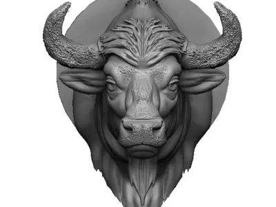 bison head 3D print model