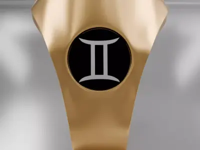 Twins zodiak symbol ring 3D model for 3D printing 3D print model