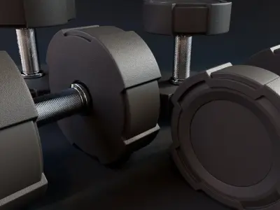  Hammer Strength Rubber Coated Dumbbells 3D model