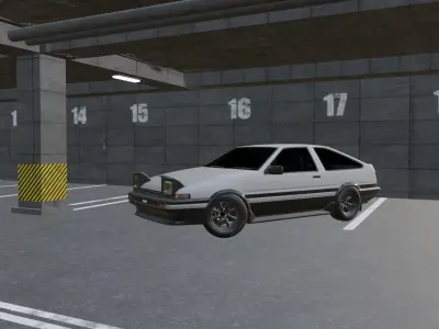 AE86 DRIFT CAR Low-poly 3D model