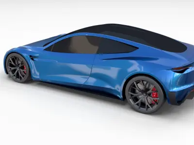 Tesla Roadster Electric Blue 3D model