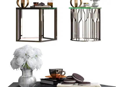 Coffee tables Decorative sets 2 3D model