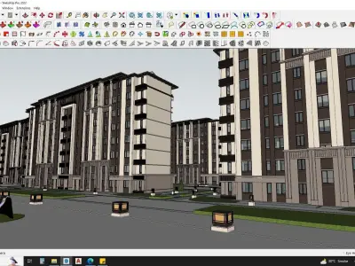 Highrise cluster with luxury apartments 3d model 3D model