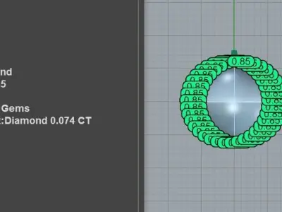 1mm Pearl Diamond Halo Earrings 3D print model