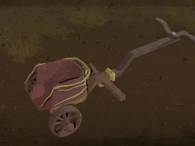 Asset - War Chariot Rome Horse T1 Free low-poly 3D model