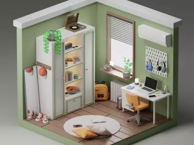 Cozy room 3D model purchase