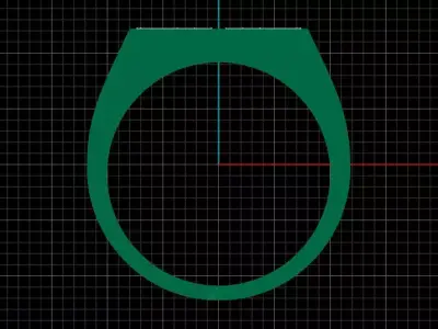 Mens Black Enamel Geometric 16 mm Signet  Ring 7 3D print model