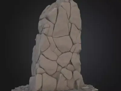 Basalt Rubble Mound Low-poly 3D model