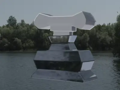 Rose Cap Perfume Bottle  Luxury 3D Model 3D model