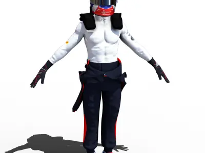 Pierre Gasly 2018 Low-poly 3D model