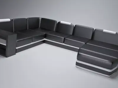 U-shape Sofa 90s style 3D model