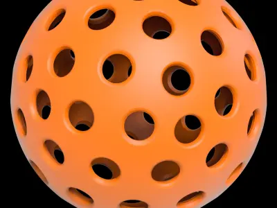 sphereknot orange ball with dots 3D print model