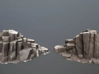 desert rocks Low-poly 3D model