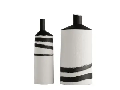 Ceramic flower vase set 2 3D model