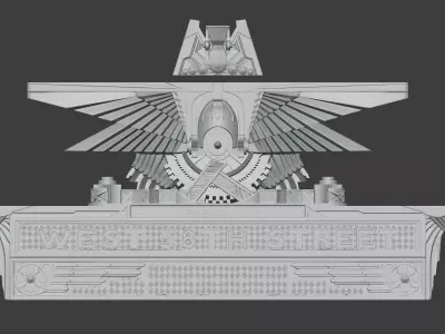Winged Art Deco Emblem 3D Printable 3D print model