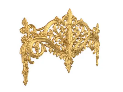 Classic Carved Bed 3D model 14  3D model