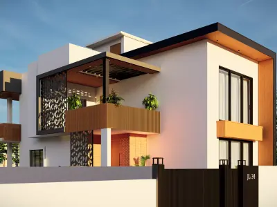 Modern Two-Story House 3D model