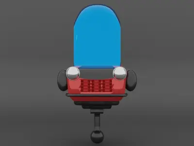 red car from the future Low-poly 3D model