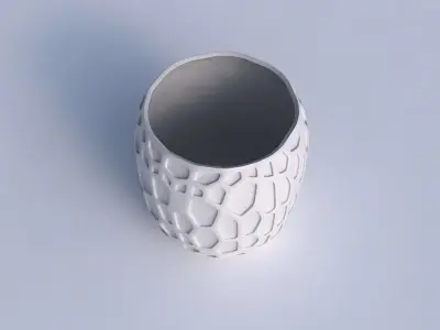 Bowl cylindrical with organic dents 3D print model