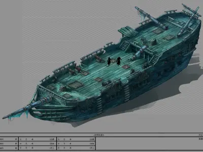 Game Seabed wreckage - wreck wreckage 06 3D model
