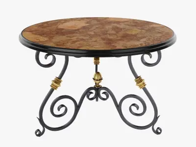 Wrought round iron table 3D model