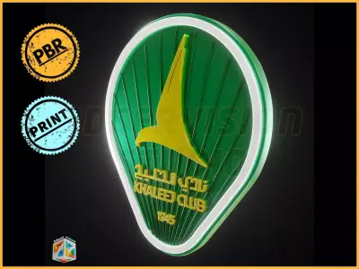Khaalej Saudi Club logo - Cinematic - 3D print 3D model
