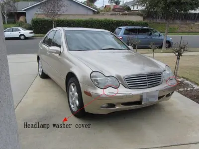 mercedes c-class w203 front bumper washer nozzel covers 3D print model