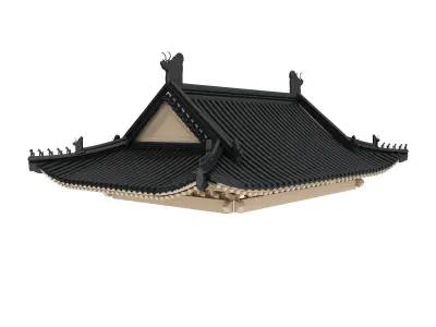 Chinese eaves Low-poly 3D model