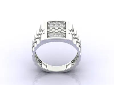 Print Ready STL 3DM  Gents Rings Diamond Men Ring  3D print model 81