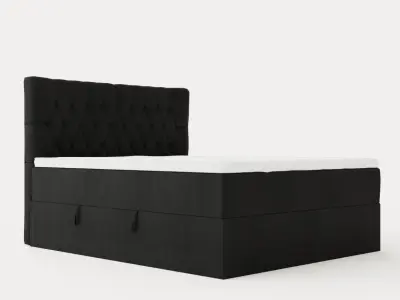 Boxy Box Bed 160x200 Cm Svart Low-poly 3D model
