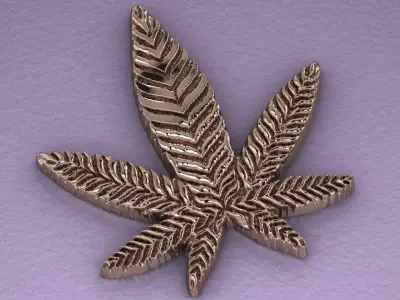 marijuana gold leaf 3D print model