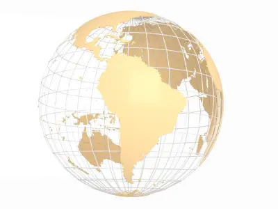 Globe News Skeleton Birdseed Color 3D model