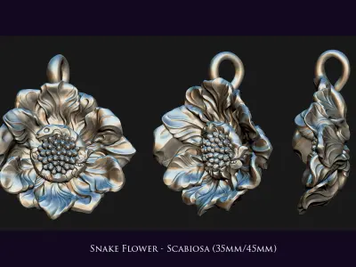 Snake Flower - Scabiosa 3D print model