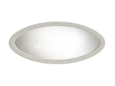 Large Oval Wall Mirror - White wood 3D model