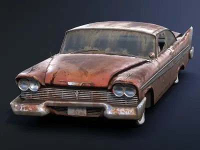 Plymouth Fury 1958 Rusty Low-poly 3D model