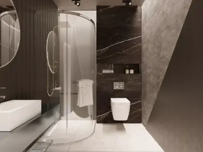 bathroom modern with marble walls Free 3D print model