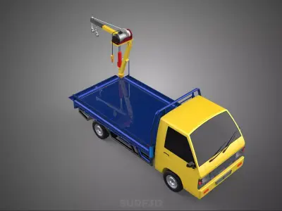 ATTACHED HYDRAULIC JACK LIFT REMOTE HOIST JIB CRANE PICKUP TRUCK 3D model