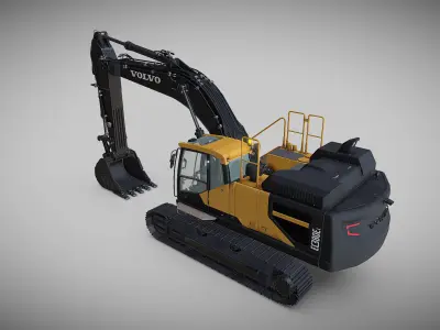 Excavator EC380EL Low-poly 3D model