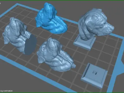 Rottweiler head dog 3D print model